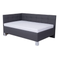 Polsterdatud voodi madratsiga ja hoiuruumiga MARIA PETITE 120x200 cm hall