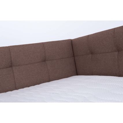Polsterdatud voodi madratsiga ja hoiuruumiga MARIA PETITE 120x200 cm pruun