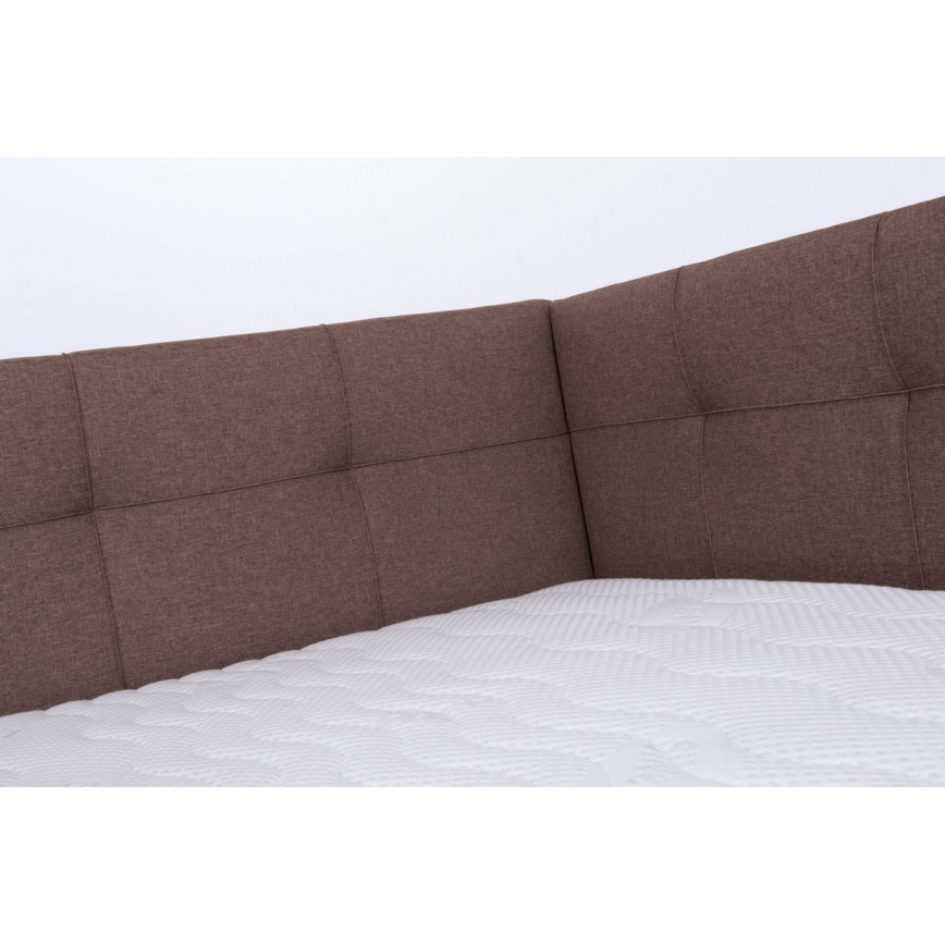 Polsterdatud voodi madratsiga ja hoiuruumiga MARIA PETITE 120x200 cm pruun