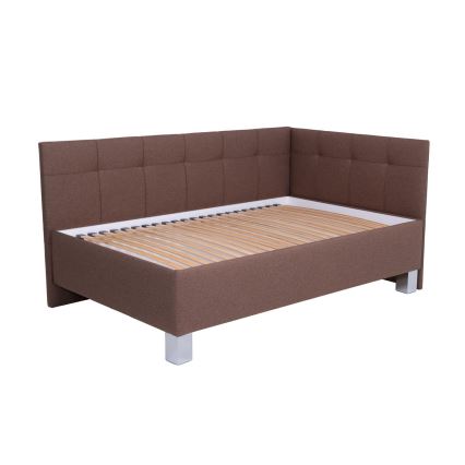 Polsterdatud voodi madratsiga ja hoiuruumiga MARIA PETITE 120x200 cm pruun