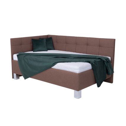 Polsterdatud voodi madratsiga ja hoiuruumiga MARIA PETITE 120x200 cm pruun