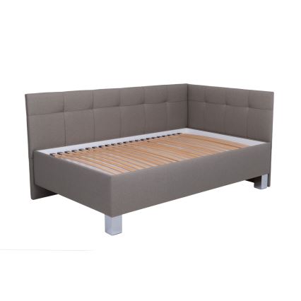 Polsterdatud voodi madratsiga ja hoiuruumiga MARIA PETITE 120x200 cm taupe