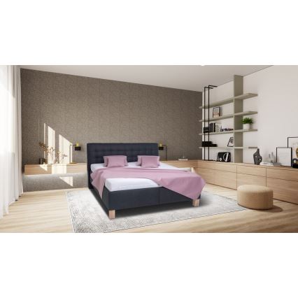 Polsterdatud voodi madratsiga ja hoiuruumiga VIOLET 160x200 cm antratsiit
