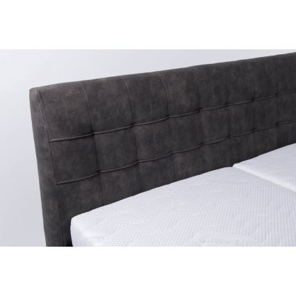 Polsterdatud voodi madratsiga ja hoiuruumiga VIOLET 160x200 cm tume