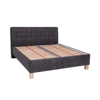 Polsterdatud voodi madratsiga ja hoiuruumiga VIOLET 160x200 cm tume