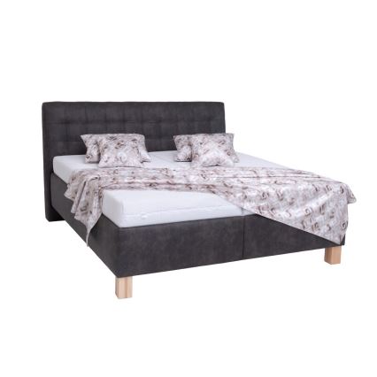 Polsterdatud voodi madratsiga ja hoiuruumiga VIOLET 160x200 cm tume