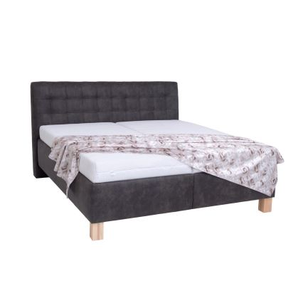 Polsterdatud voodi madratsiga ja hoiuruumiga VIOLET 160x200 cm tume