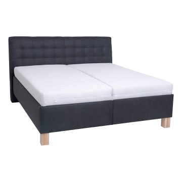 Polsterdatud voodi madratsiga ja hoiuruumiga VIOLET 180x200 cm antratsiit