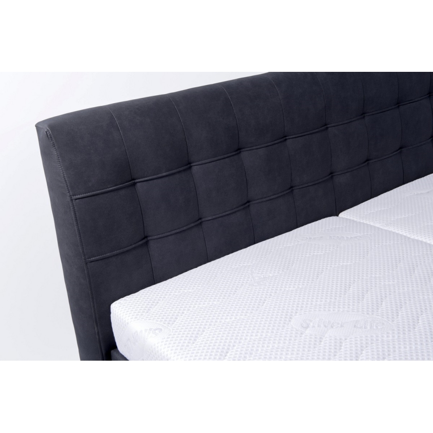Polsterdatud voodi madratsiga ja hoiuruumiga VIOLET 180x200 cm antratsiit