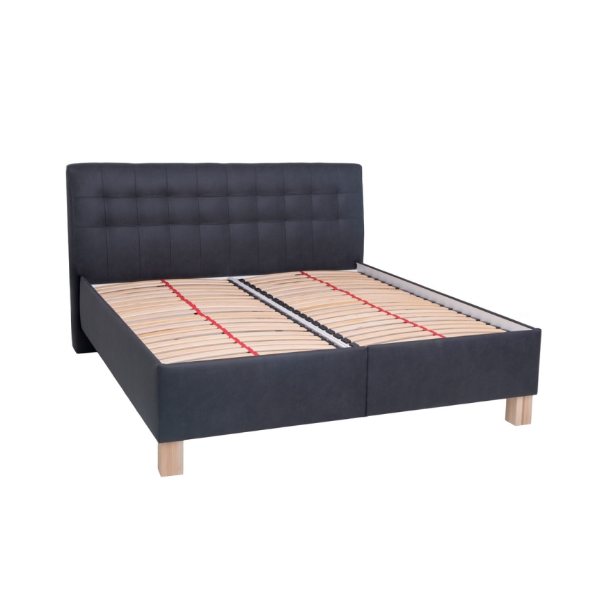 Polsterdatud voodi madratsiga ja hoiuruumiga VIOLET 180x200 cm antratsiit