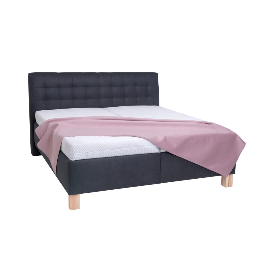Polsterdatud voodi madratsiga ja hoiuruumiga VIOLET 180x200 cm antratsiit