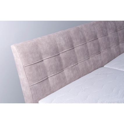 Polsterdatud voodi madratsiga ja hoiuruumiga VIOLET 180x200 cm beež