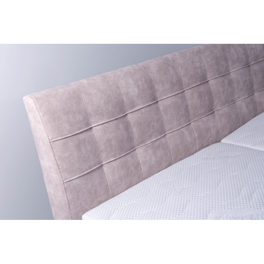 Polsterdatud voodi madratsiga ja hoiuruumiga VIOLET 180x200 cm beež