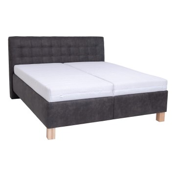 Polsterdatud voodi madratsiga ja hoiuruumiga VIOLET 180x200 cm tume