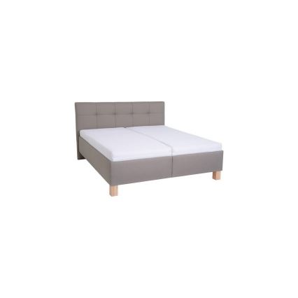 Polsterdatud voodi madratsiga ja panipaigaga MARIA 180x200 cm taupe