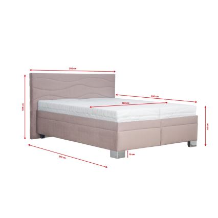 Polsterdatud voodi madratsiga WINDSOR 180x200 cm beež