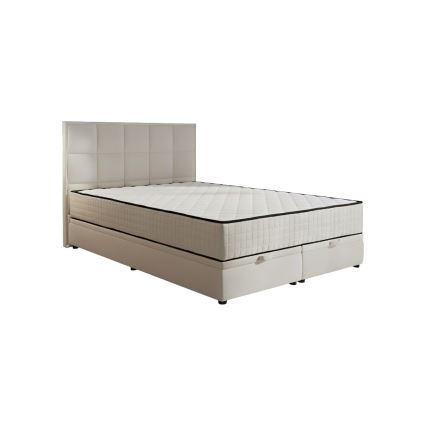 Polsterdatud voodi madratsitega ja hoiukastiga GRACE 160x200 cm beež