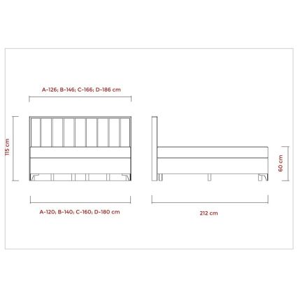 Polsterdatud voodi ALICIA 160x200 cm, madratsite ja kattemadratsiga ning mahuka hoiuruumiga, beež