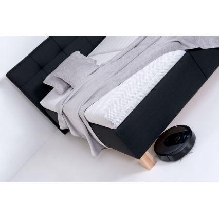 Polsterdatud voodi MARIA 160x200 cm, antratsiit, madratsiga ja hoiuruumiga