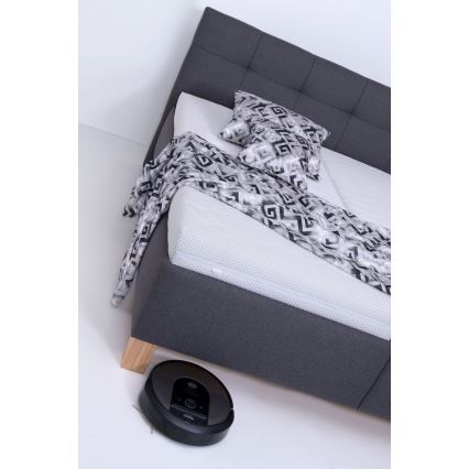 Polsterdatud voodi MARIA 160x200 cm koos madratsiga ja panipaigaga, hall