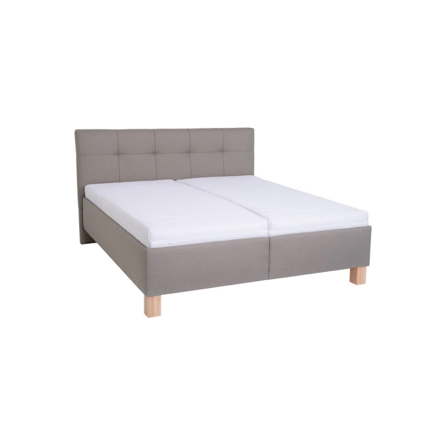 Polsterdatud voodi MARIA 180x200 cm, hoiuruumiga, ilma madratsita, taupe