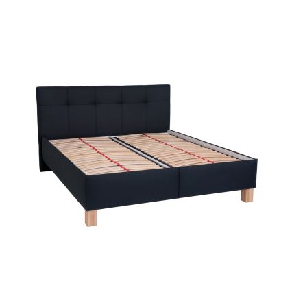 Polsterdatud voodi MARIA 180x200 cm — komplektis kvaliteetne madrats ja mahukas panipaik, antratsiit