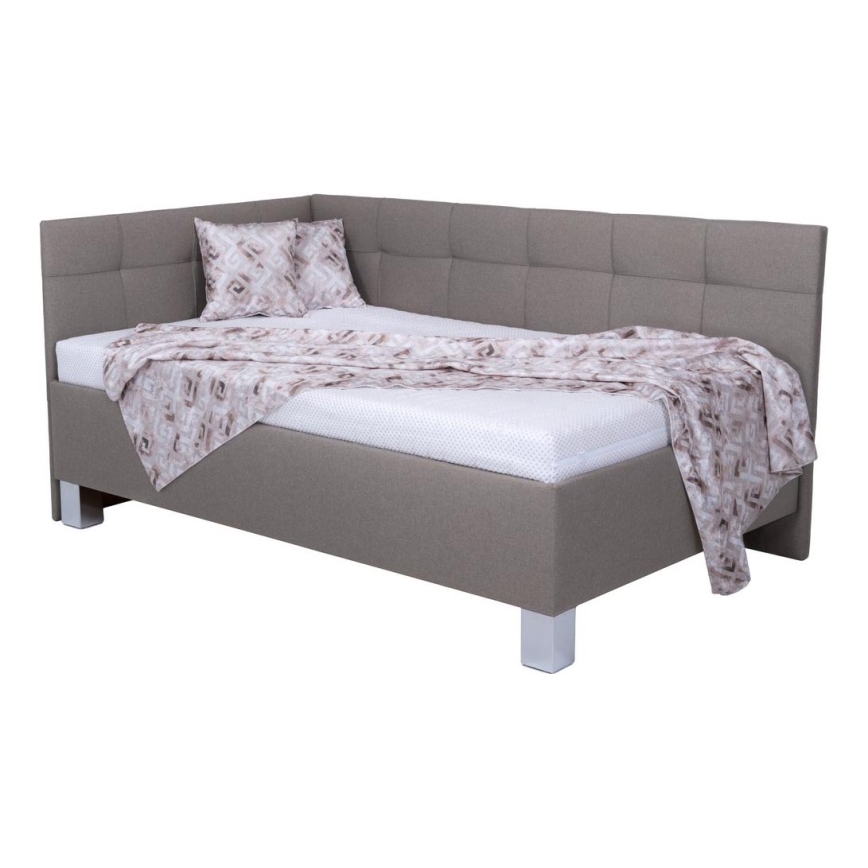 Polsterdatud voodi MARIA PETITE 120x200 cm, hoiukastiga, ilma madratsita, taupe