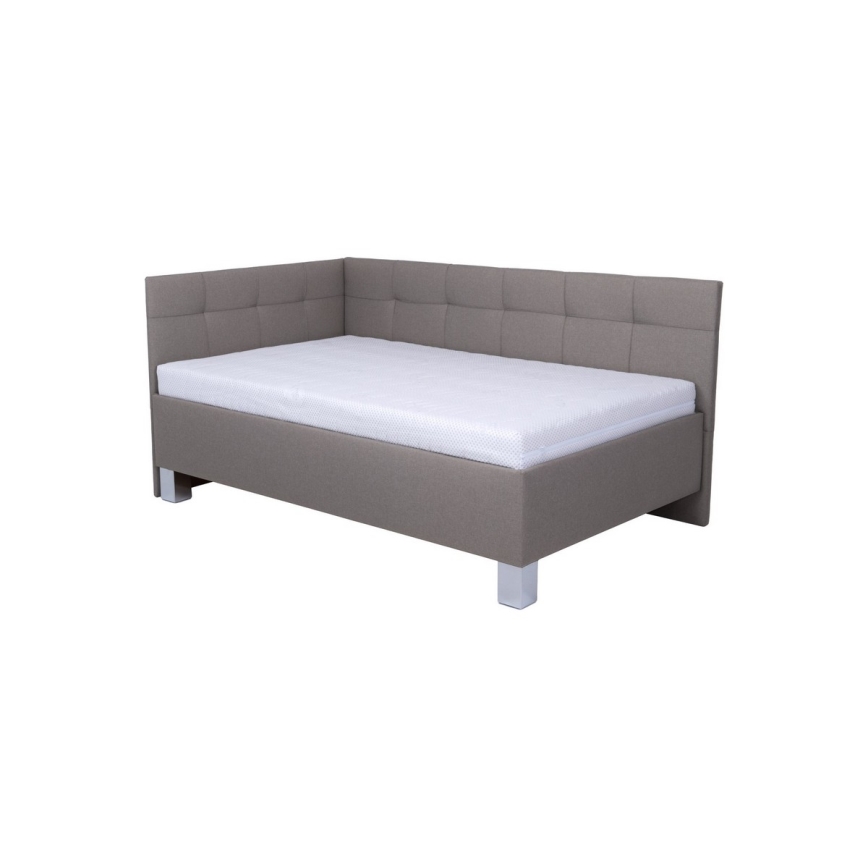Polsterdatud voodi MARIA PETITE 120x200 cm, hoiukastiga, ilma madratsita, taupe