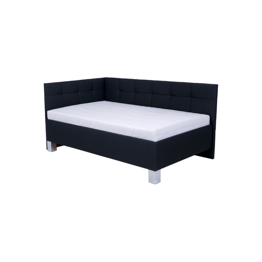 Polsterdatud voodi panipaigaga ilma madratsita MARIA PETITE 120x200 cm antratsiit