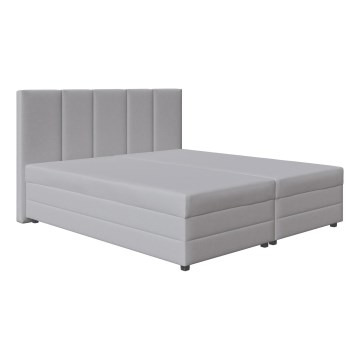 Polsterdatud voodi vedrumadratsiga ja panipaigaga ISABEL 180x200 helehall