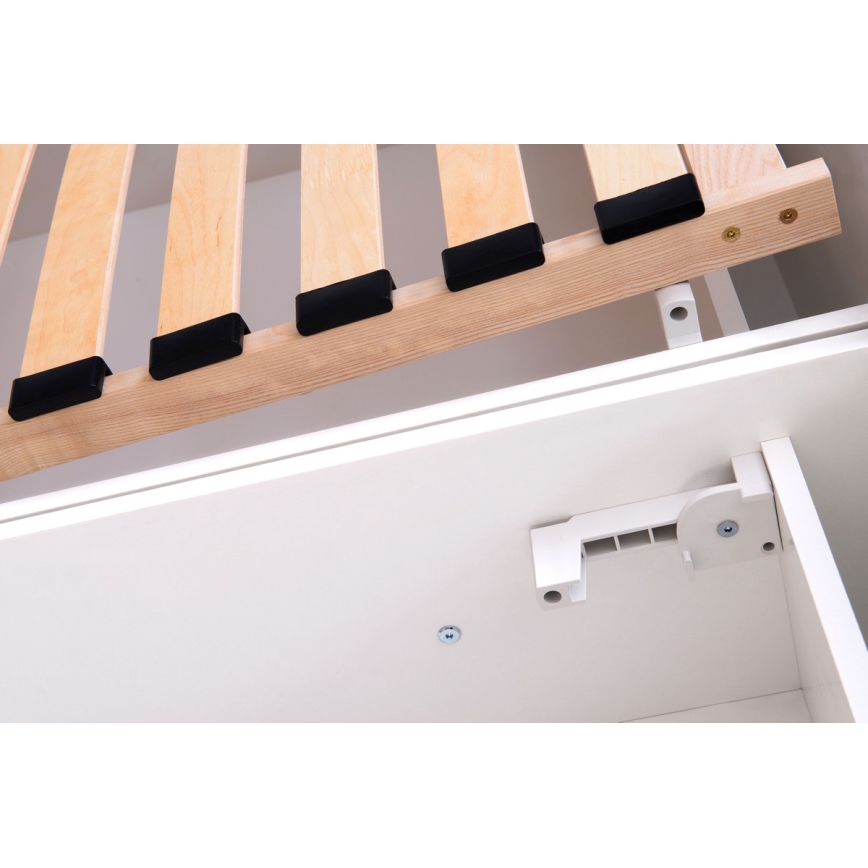 Polsterdatud voodi VIOLET 180x200 cm koos madratsi ja panipaigaga, antratsiithall