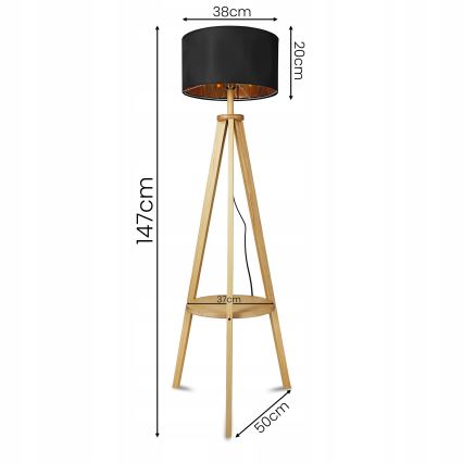 Põrandalamp 1xE27/40W/230V must