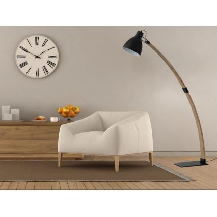 Põrandalamp 1xE27/60W/230V saarepuu/must