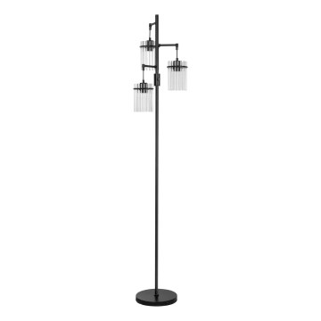 Põrandalamp 3xE27/60W/230V must/läbipaistev