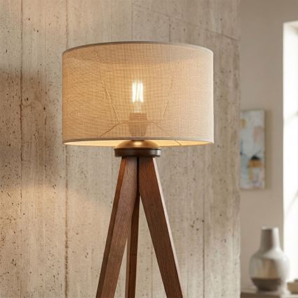 Põrandalamp AIDA 1xE27/15W/230V tamm/rafia