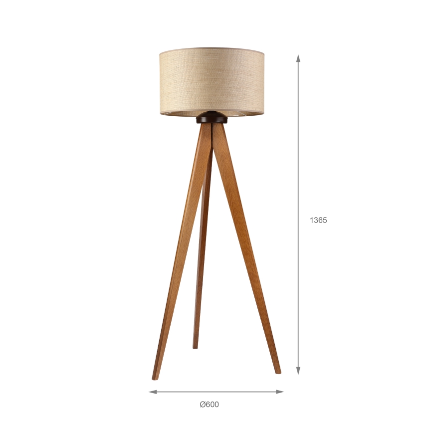 Põrandalamp AIDA 1xE27/15W/230V tamm/rafia
