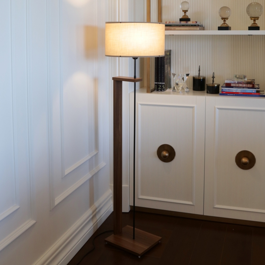 Põrandalamp AYD 1xE27/40W/230V beež/pruun