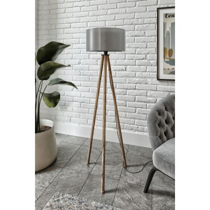 Põrandalamp AYD 1xE27/40W/230V pruun/hall