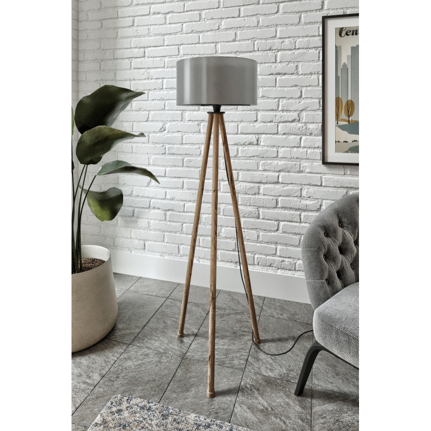Põrandalamp AYD 1xE27/40W/230V pruun/hall