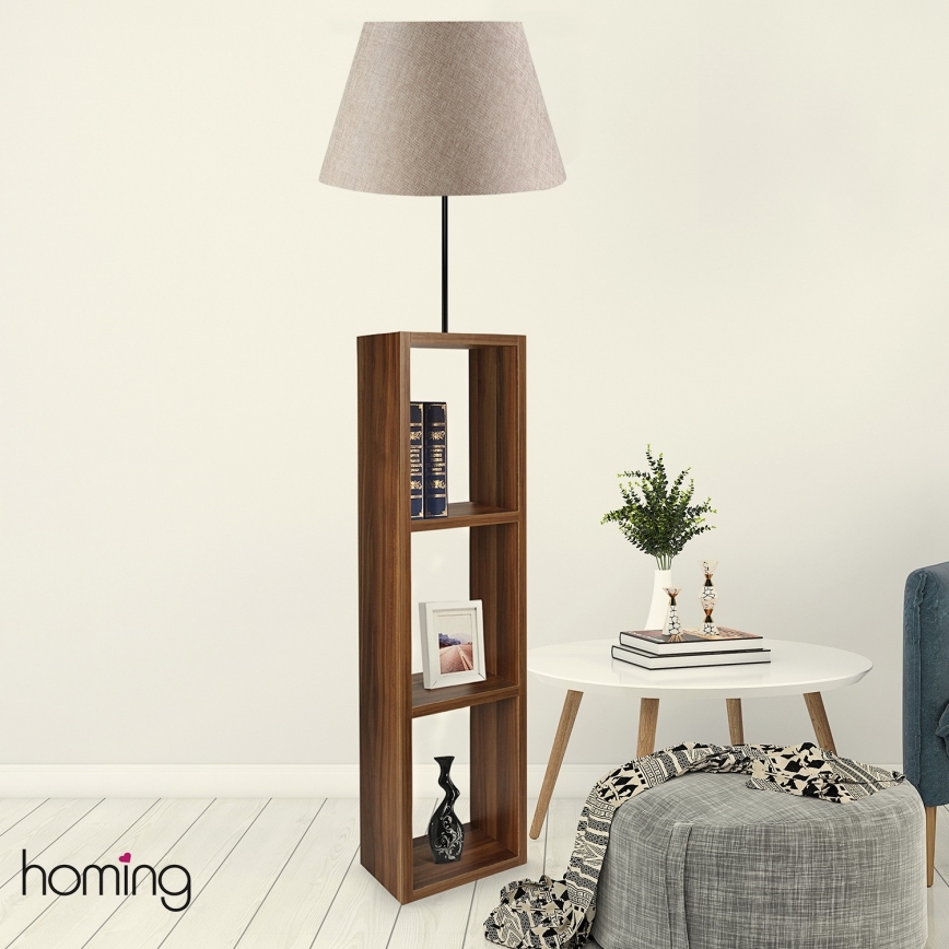 Põrandalamp AYD 1xE27/40W/230V pruun/hall