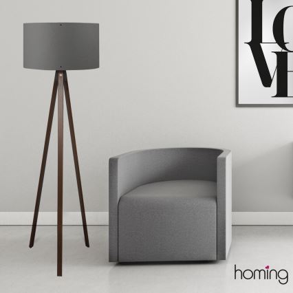 Põrandalamp AYD 1xE27/40W/230V pruun/hall