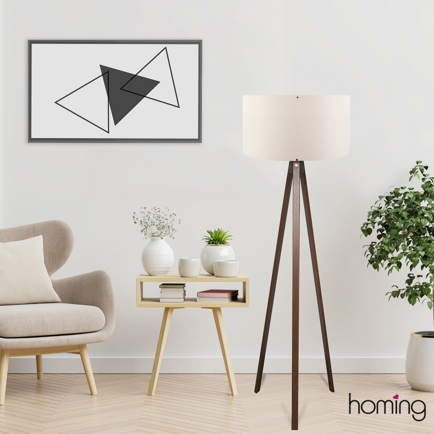 Põrandalamp AYD 1xE27/40W/230V pruun/kreem