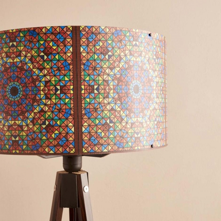 Põrandalamp AYD 1xE27/40W/230V pruun/mitmevärviline