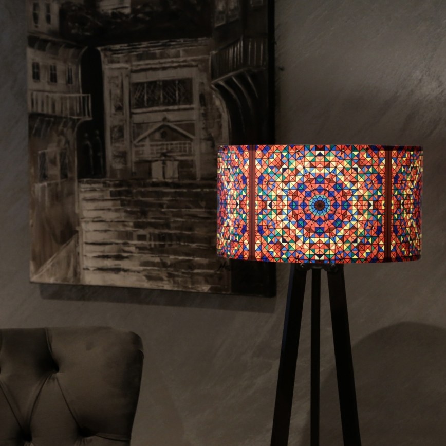 Põrandalamp AYD 1xE27/40W/230V pruun/mitmevärviline