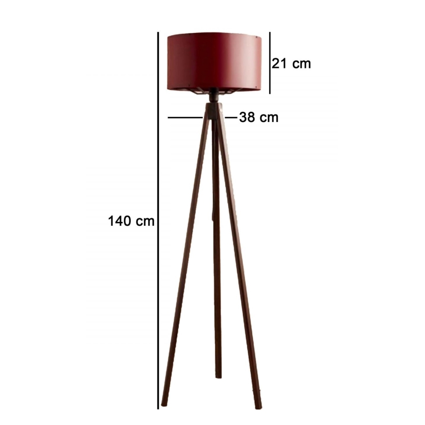 Põrandalamp AYD 1xE27/40W/230V pruun/punane