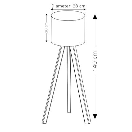 Põrandalamp AYD 1xE27/40W/230V roosa/beež