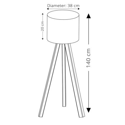 Põrandalamp AYD 1xE27/40W/230V roosa/pruun