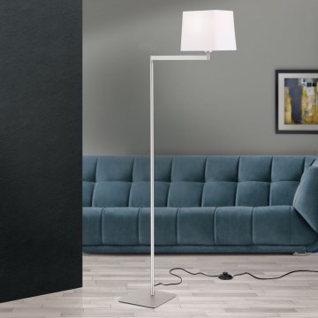Põrandalamp CARLTON 1xE27/40W/230V valge/matt kroom