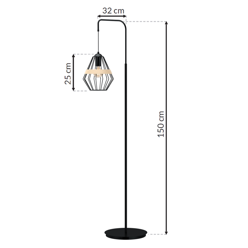 Põrandalamp CLIF 1xE27/60W/230V