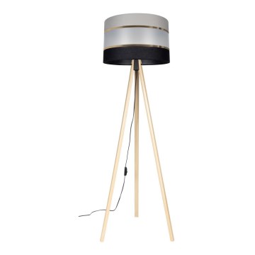 Põrandalamp CORAL 1xE27/60W/230V beež/must/hall/kuldne